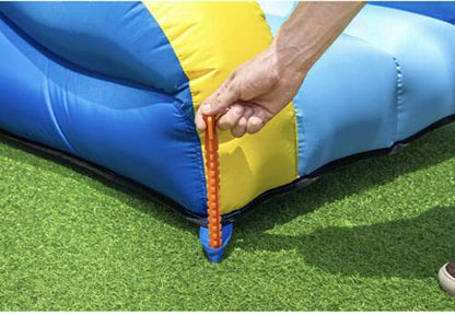 Up, In & Over - Up, In & Over Wonder Hoops 10' Inflatable Bounce House Park with Basketball and Slide. 126' L x 120' W x 84' H
