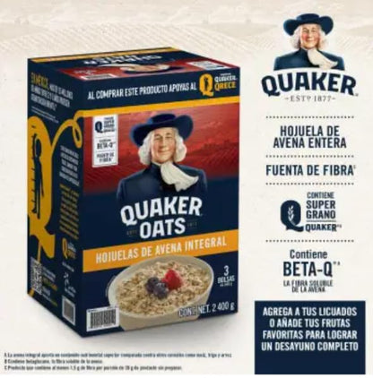 Quaker Avena Quaker Oats 3 Bolsas De 800g C/u