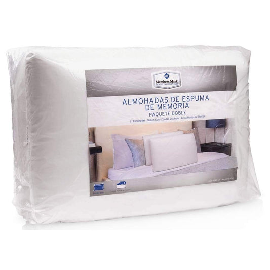 MEMBER´S MARK Members Mark - Members Mark Almohada Memory Foam Queen 2 pzas +1 Cubrebocas Lavable High Performance 3 Capas