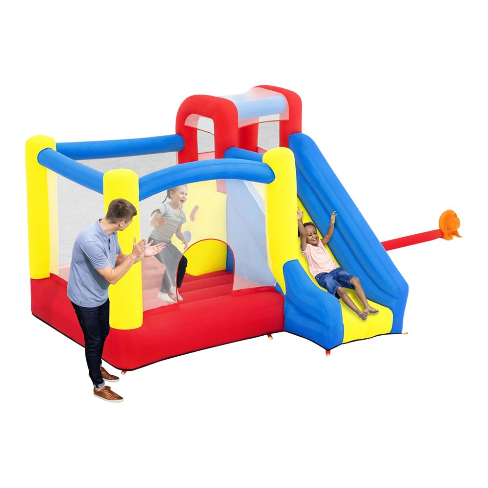 Bestway H2OGO! Slidetastic Mega Bouncer Bouncer House (9 pies x 8 pies 5 Pulgadas x 84 Pulgadas) | para Juegos en Interiores y Exteriores | Perfecto para niños a Partir de 3 años