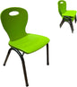 RIVARRO Silla Plástica Apilable para Niños, Armazón de Acero, 50 cm de Altura, 40 cm de Ancho, (Verde)