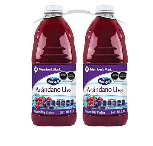 Members Mark - JUGO DE ARÁNDANO MEMBERS MARK PAQUETE CON 2 BOTELLAS DE 2.83 LITROS c/u. CONT NETO: 5.66 LITROS. REFRESCANTE HIDRATANTE AGUA FRESCA SALUDABLE (UVA)