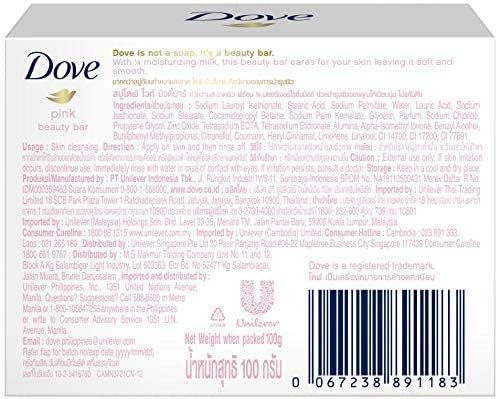 Dove Jabón de barra de crema Pink Beauty, 100 g / barras de 3.5 onzas (Paquete de 10) versión internacional