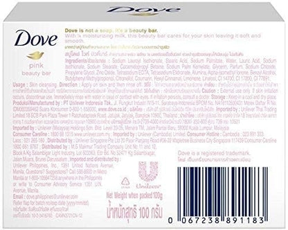 Dove Jabón de barra de crema Pink Beauty, 100 g / barras de 3.5 onzas (Paquete de 10) versión internacional