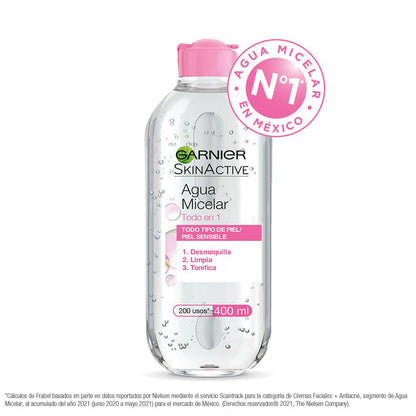 Garnier Skin Naturals Face Agua Micelar Desmaquillante para Todo Tipo de Piel, 400 ml