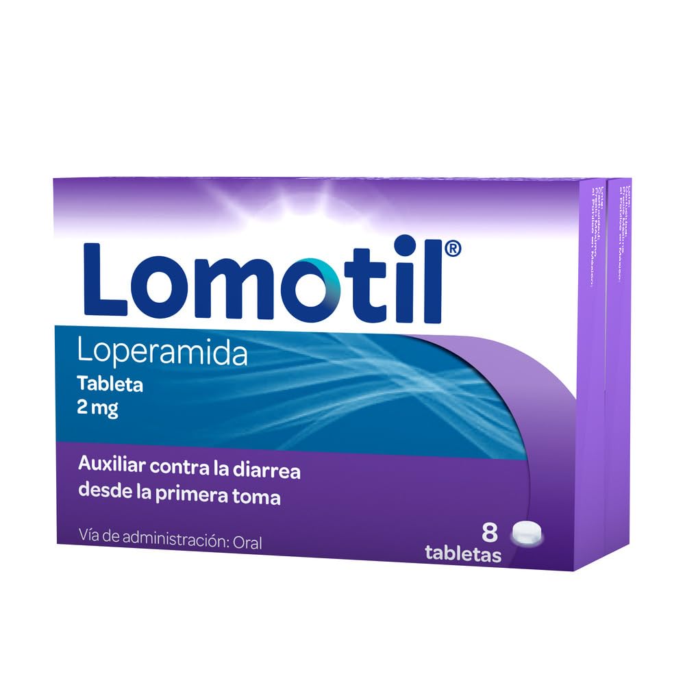 Lomotil - Antidiarréico LOMOTIL 2 paquetes de 8 Tabletas 2 mg, 16 unidad