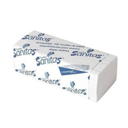 KIMBERLY CLARK - KIMBERLY CLARK Toalla Interdoblada Sanitas 92231 Caja con 20 fajillas de 100 Piezas
