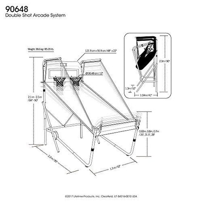 90648 Double Shot Deluxe Basketball Arcade Game