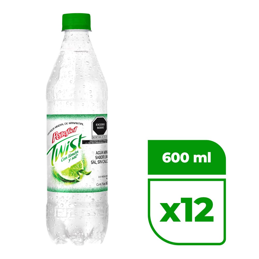Peñafiel, Twist Limón 600 ml, Botella Pet (12 pack)