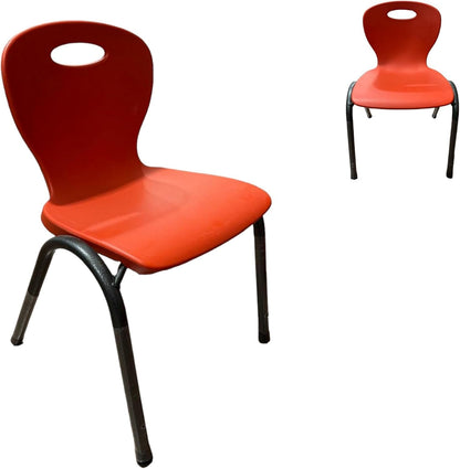 RIVARRO Silla Plástica Apilable para Niños, Armazón de Acero, 50 cm de Altura, 40 cm de Ancho, (Roja)