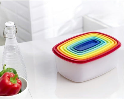 RIVARRO Contenedores para Alimentos, Juego de 14 Recipientes con Tapa, Organización y Almacenamiento de Cocina, Toppers para lunch