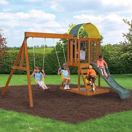 PREMIUM Play Sets Swing Ainsley – Listo para Montar, madera, multicolor
