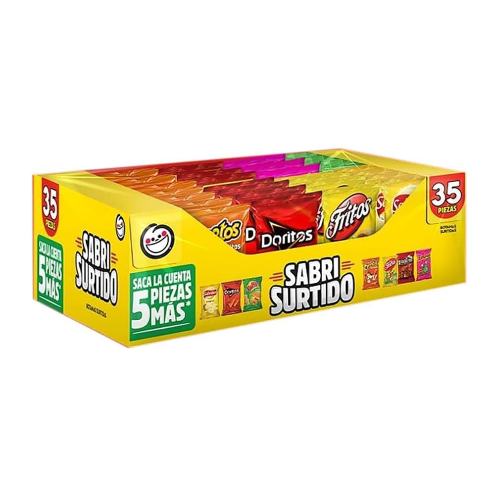 Sabritas - Sabritas – Sabrisurtido pack x 35 piezas Botatas Papas Fritas Variedad de Snacks
