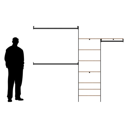 PLAYCON Clóset ? Lisboa. Clóset, Ropero Armable, Mueble Armable para Ropa, Organizador para Ropa con 7 Entrepaños y 3 Barras para Colgar