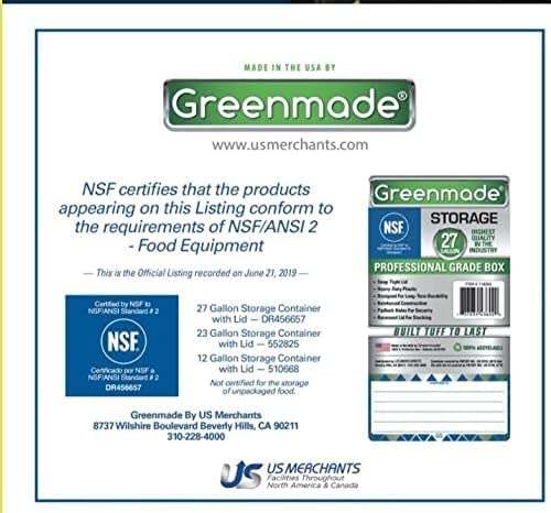 GREENMADE - Contenedores de almacenamiento de 27 galones en negro y amarillo