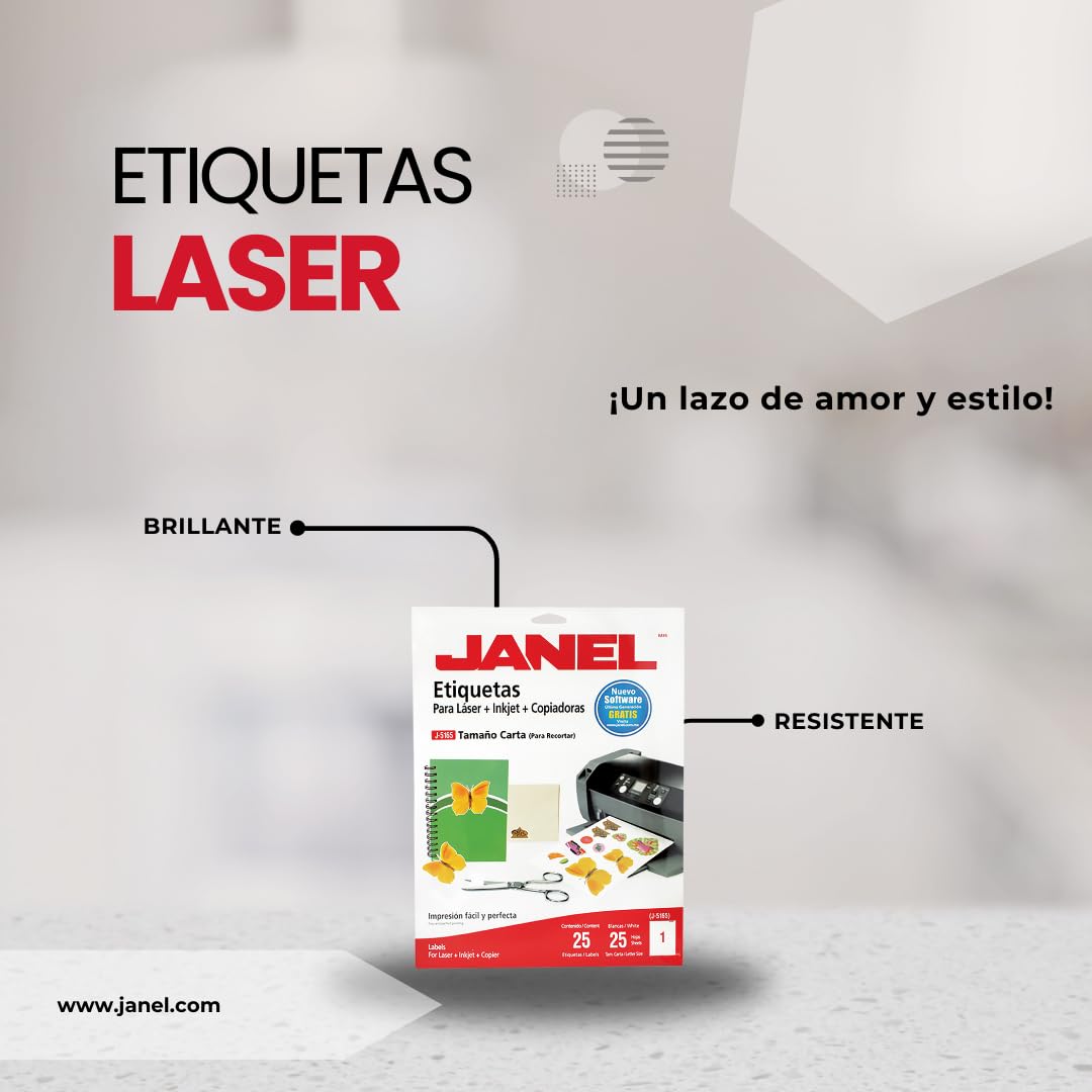 Janel - Janel- Etiqueta adh laser21.6x27.9 cta c/25 janel