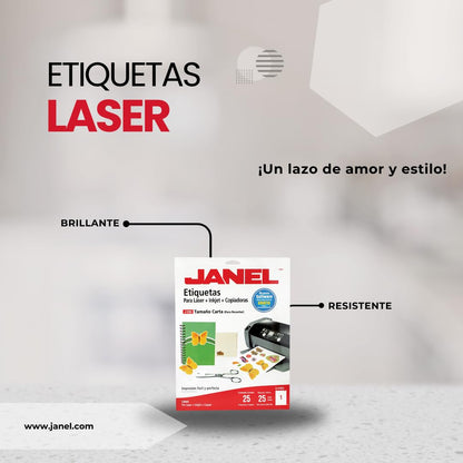 Janel - Janel- Etiqueta adh laser21.6x27.9 cta c/25 janel