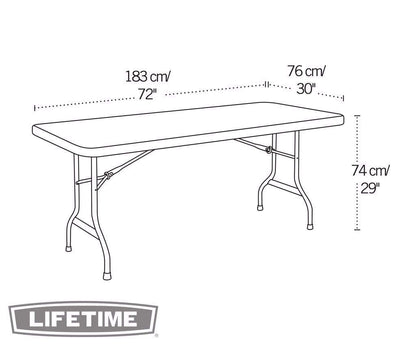 Lifetime Mesa Plegable de 6 pies, Color Blanco Almendra