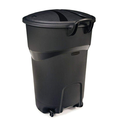 Rubbermaid Roughneck - Bote de basura de 121 litros negro, con ruedas y tapa