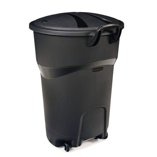Rubbermaid Roughneck - Bote de basura de 121 litros negro, con ruedas y tapa