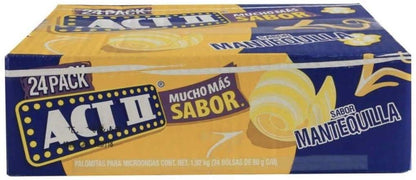 ACT II - PALOMITAS DE MAIZ PARA MICROONDAS ACT II SABOR MANTEQUILLA CAJA DE 1.92 KILOGRAMOS CON 24 SOBRES DE 80 GRAMOS BOTANA CINE SNACK FIESTA POSTRE NEGOCIO CASA COCINA