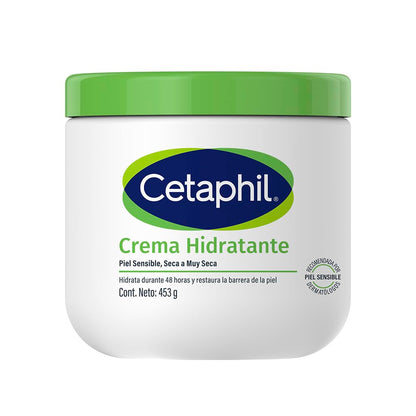 CETAPHIL Crema Hidratante 1 pz 453 g Restablece la Barrera Natural de la Piel en 1 Semana Recomendada por Dermatólogos para Piel Sensible