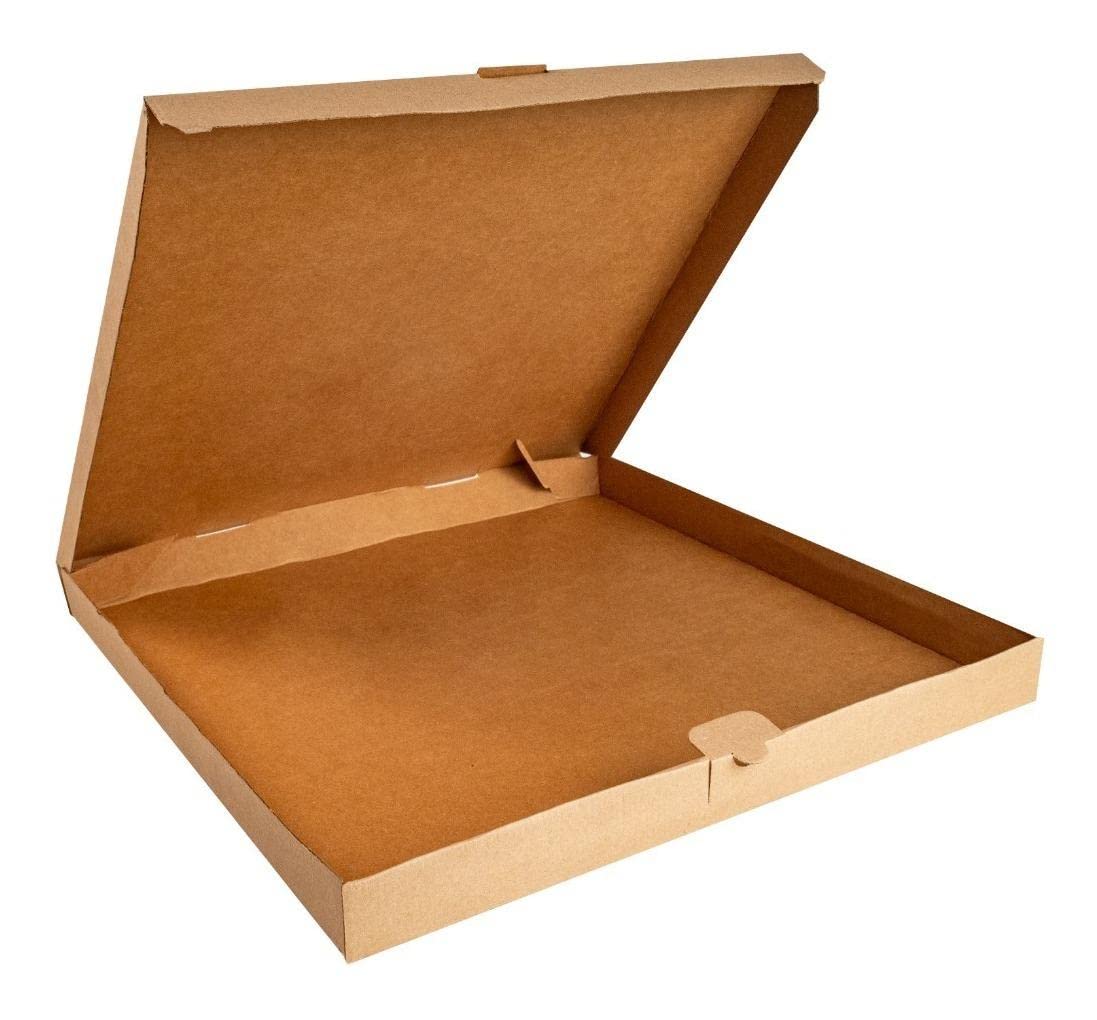 em-pack - 50 Cajas Para Pizza Kraft 45x45x4 Cms (18 Pulgadas)