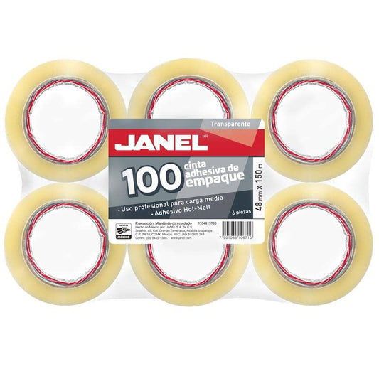 Janel - Cinta de empaque Janel transparente
