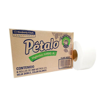 Kimberly Clark Professional - Papel Higiénico Bobina Jumbo Jr. Pétalo,90553, Caja con 6 Rollos de 250 Metros, Kimberly-Clark Professional.