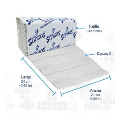 KIMBERLY CLARK - KIMBERLY CLARK Toalla Interdoblada Sanitas 92231 Caja con 20 fajillas de 100 Piezas