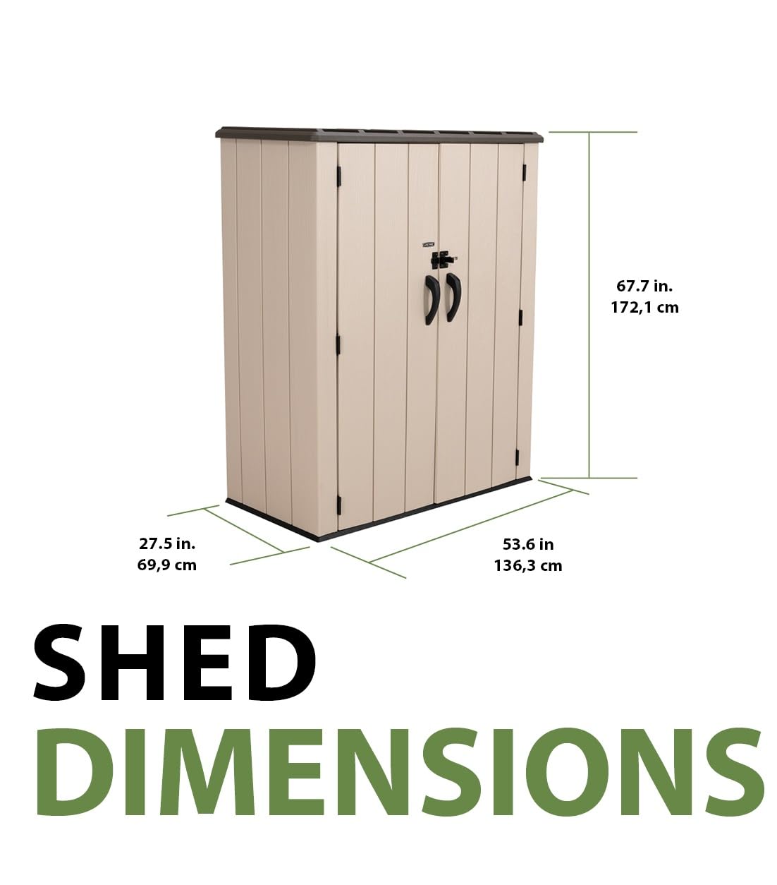 Lifetime 60326 cobertizo de Almacenamiento Vertical, Paquete de 1, Arena del Desierto