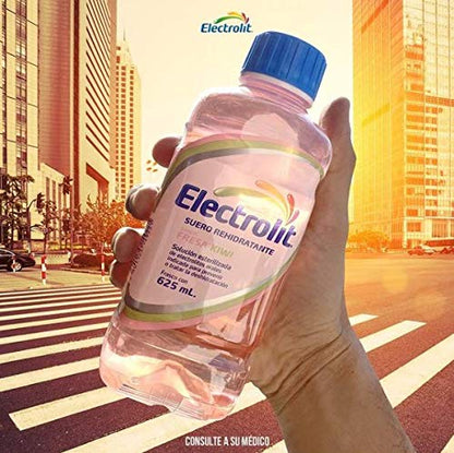 ELECTROLIT - Electrolit Sabor FRESA KIWI (12 frascos) Suero Rehidratante - 625 ml