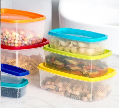 RIVARRO Contenedores para Alimentos, Juego de 14 Recipientes con Tapa, Organización y Almacenamiento de Cocina, Toppers para lunch