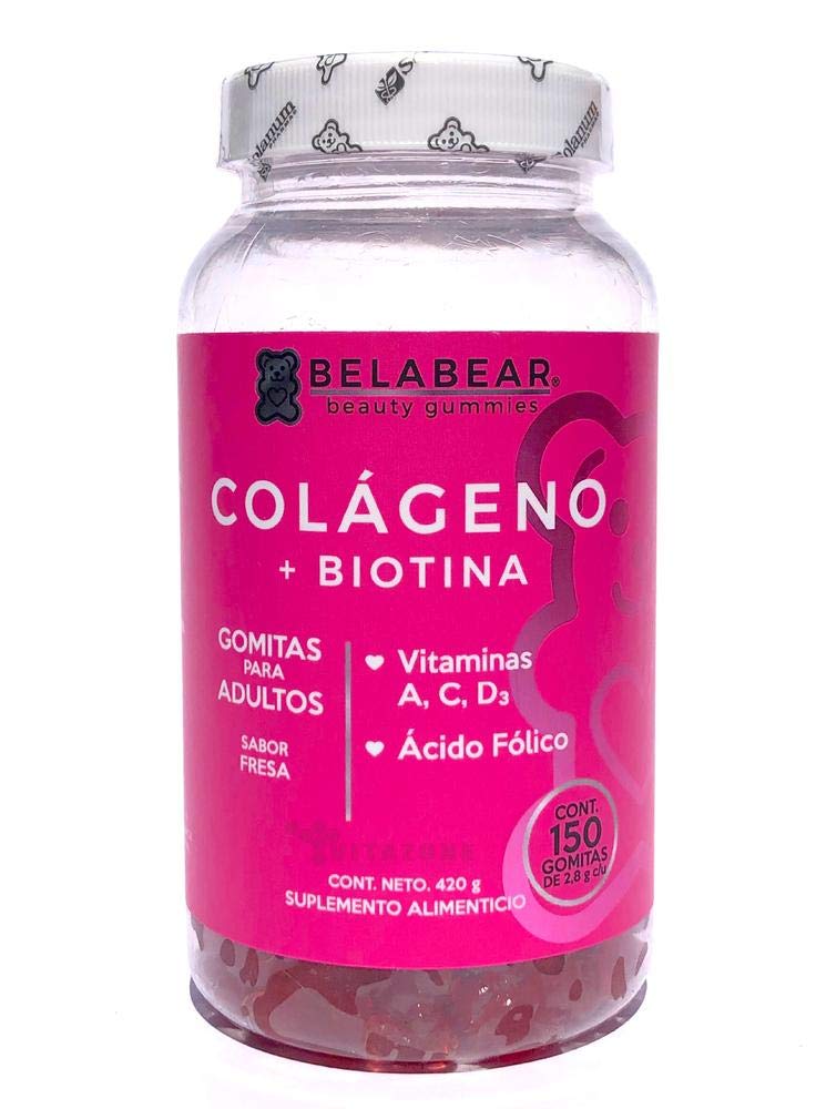 Solanum Kit Colágeno + Biotina y Ácido Hialurónico 300 gomitas Belabear.