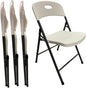 RIVARRO Pack 4 Sillas Plegables Estándar De Plástico Blanca, Ligeras, Interiores, Exteriores, Fiestas