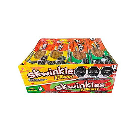 Skwinkles - Paquete de 24 Skwinkles Rellenos,12 Piezas Piña Tamarindo, 12 Piezas Sandía Enchilada (26 gr. c/u)