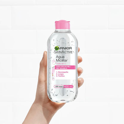 Garnier Skin Naturals Face Agua Micelar Desmaquillante para Todo Tipo de Piel, 400 ml