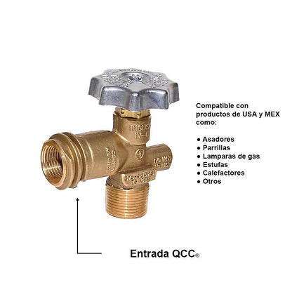 Ingusa - CILINDRO PARA GAS LP 20LBS PORTATIL VÁLVULA QCC AMERICANA