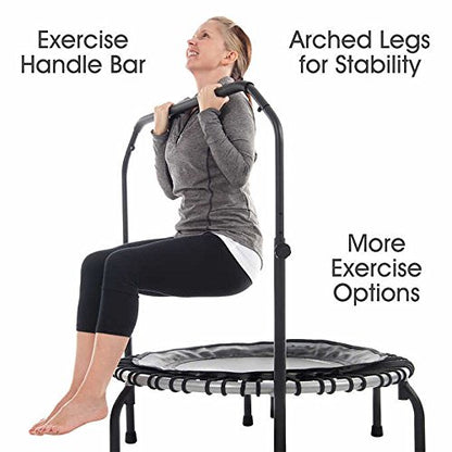 Desconocido - JumpSport 350i Fitness Trampoline Incluye Ejercicio ajustable manubrio, 4-in-1 DVD de fitness y Workout – DVD de 3-in-1, cuerpo perfecto para el work-outs. (Negro)