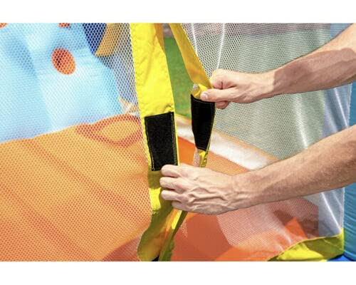 Up, In & Over - Up, In & Over Wonder Hoops 10' Inflatable Bounce House Park with Basketball and Slide. 126' L x 120' W x 84' H