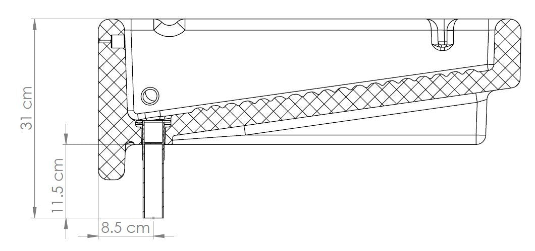 Versaplas - Lavadero de plastico VERSAPLAS 71 con pileta derecha color gris jaspeado