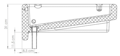 Versaplas - Lavadero de plastico VERSAPLAS 71 con pileta derecha color gris jaspeado