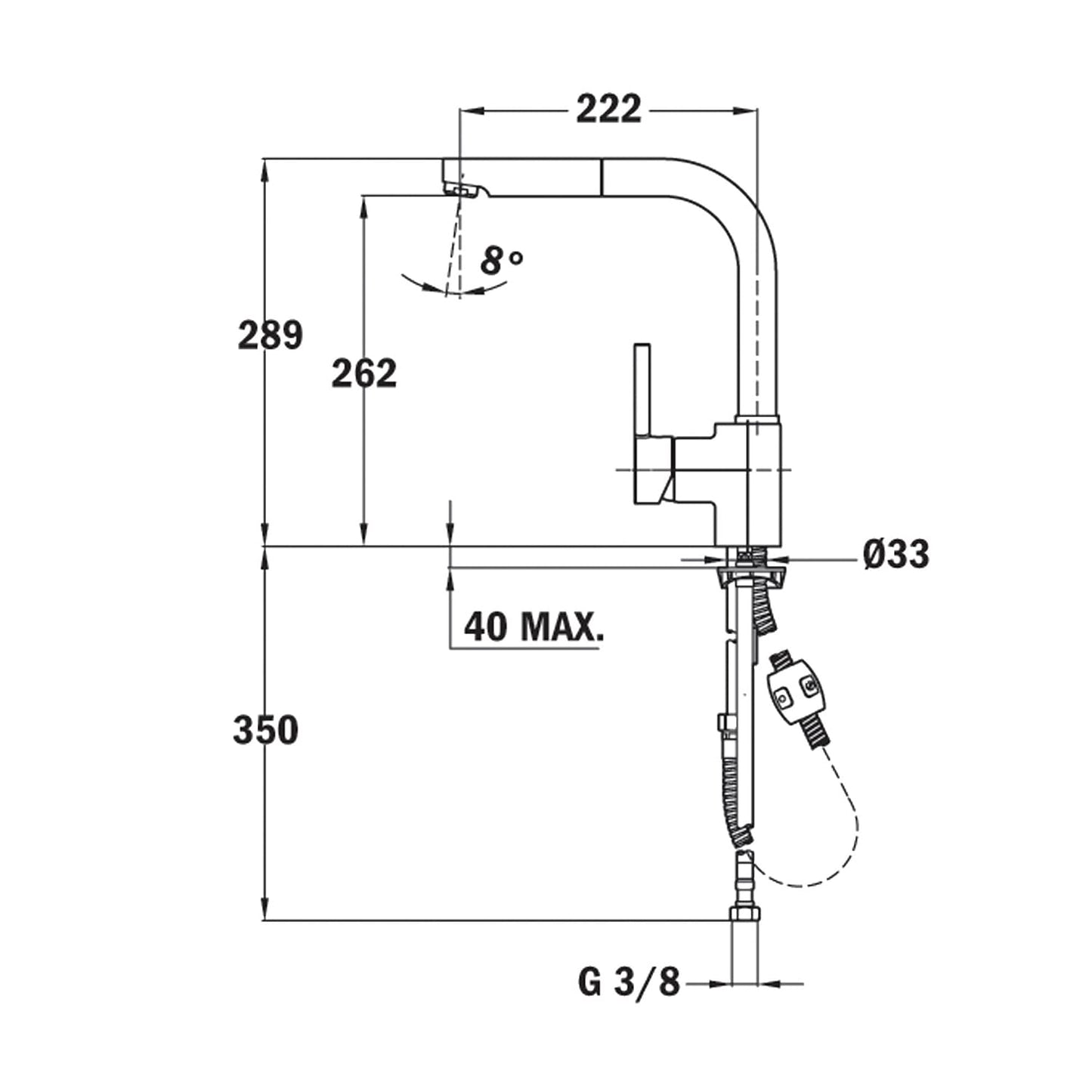 Teka - Teka ARK 938 Kitchen faucet Cromo - Grifo (Retirable, Cromo, Grifos de palanca, Solo, Tipo L, 360°)