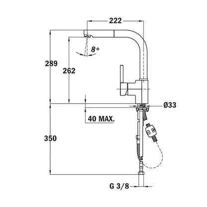 Teka - Teka ARK 938 Kitchen faucet Cromo - Grifo (Retirable, Cromo, Grifos de palanca, Solo, Tipo L, 360°)