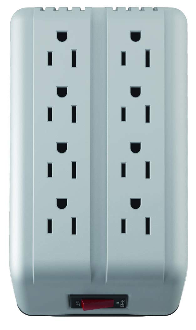 Regulador de Voltaje Koblenz para pantallas y equipos de cómputo, 8 Contactos, Ideal para Computadoras Y Equipos de Audio Y Video, 1400 VA / 800 W, 120 V, Protección Silver (BP-1400-I)