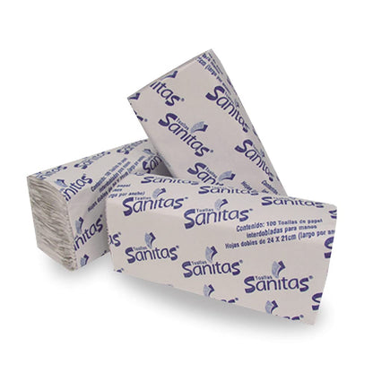 Kimberly Clark Professional - Toalla Interdoblada para Manos Sanitas, Caja con 20 Fajillas de 100 Toallas, con Grabado, Kimberly Clark Professional.