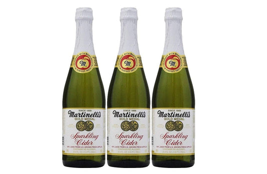 Martinelli's - Jugo de sidra de manzana espumante, botella de vidrio de 751.2 ml (paquete de 3, total de 2.3 l)