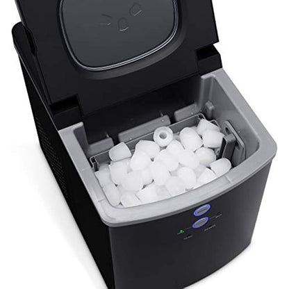 Máquina de hielo, Máquina de hielo portátil negra, primer lote en menos de 10 minutos y máquina perfecta diaria de 33 lb for encimeras de cocina,Ideal para Home Bar, etc.