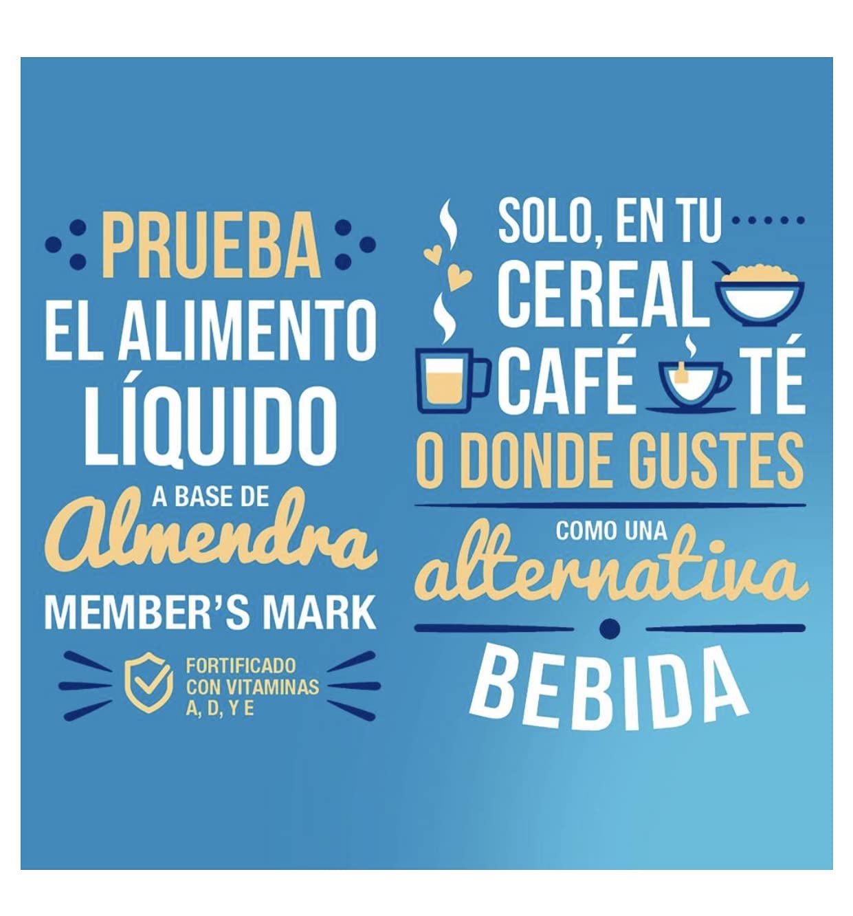 Member's Mark - LECHE DE ALMENDRAS MEMBERS MARK BEBIDA ALMOND MILK CAJA CON 6 PZAS DE 946ml SALUDABLE REFRESCANTE