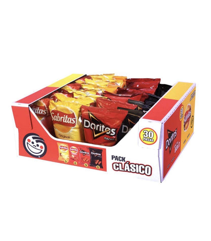 Sabritas - SABRITAS SURTIDO PACK CLASICO DE 30 PZAS BOTANA PAPAS FRITAS SNACK FIESTA BOCADILLO